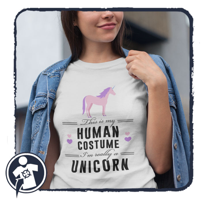This is my human costume - Unicorn - feliratos női póló
