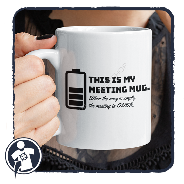 Meeting mug - Meeting bögre - vicces feliratos fehér kerámia bögre