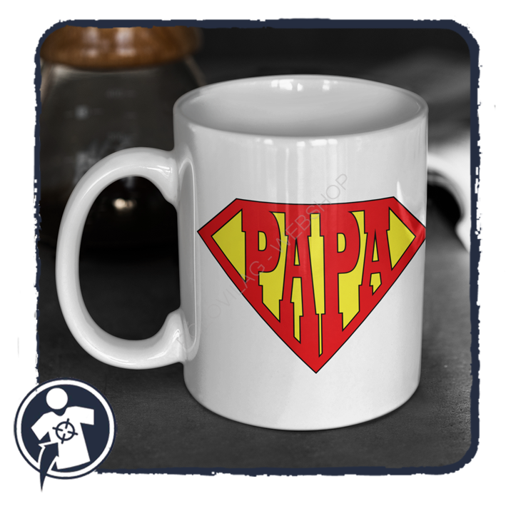 Szuper Papa - fehér kerámia bögre