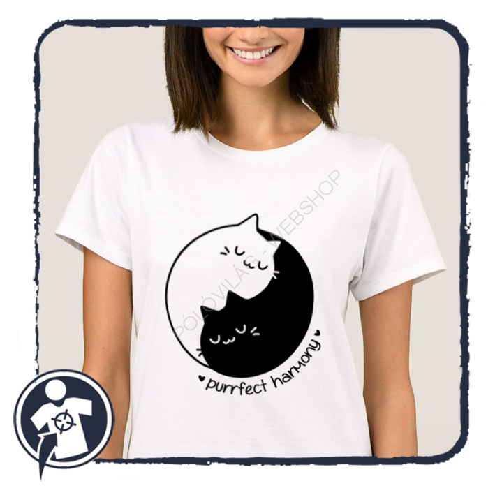 Purrfect harmony - mintájú póló - cicásoknak