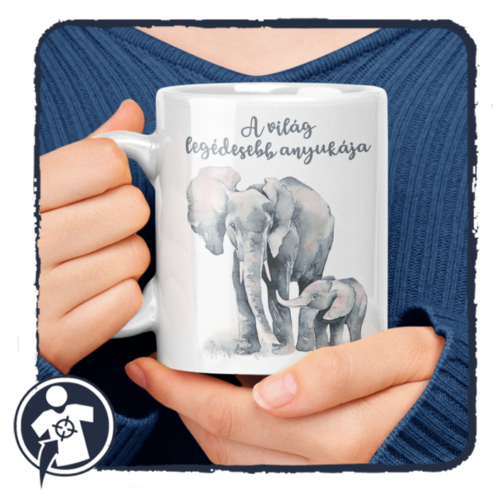Anyák napi elefántos bögre - A világ legédesebb anyukája - felirattal