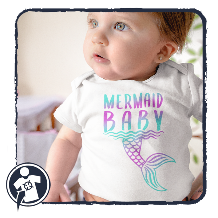 Mermaid Baby - Sellő Baba - mintájú bababody/ gy.póló