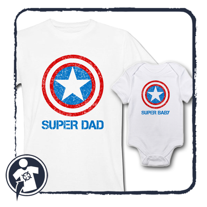 Super Dad - Super Baby - szuperhősös Apa-fia / lánya szett