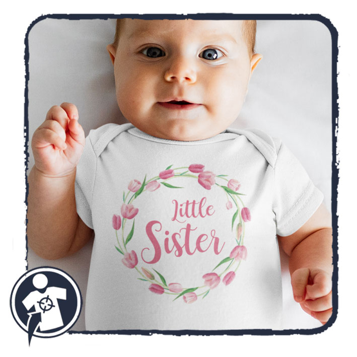 Little Sister - tulipános - feliratos body/póló - a legcukibb kishúgnak :)