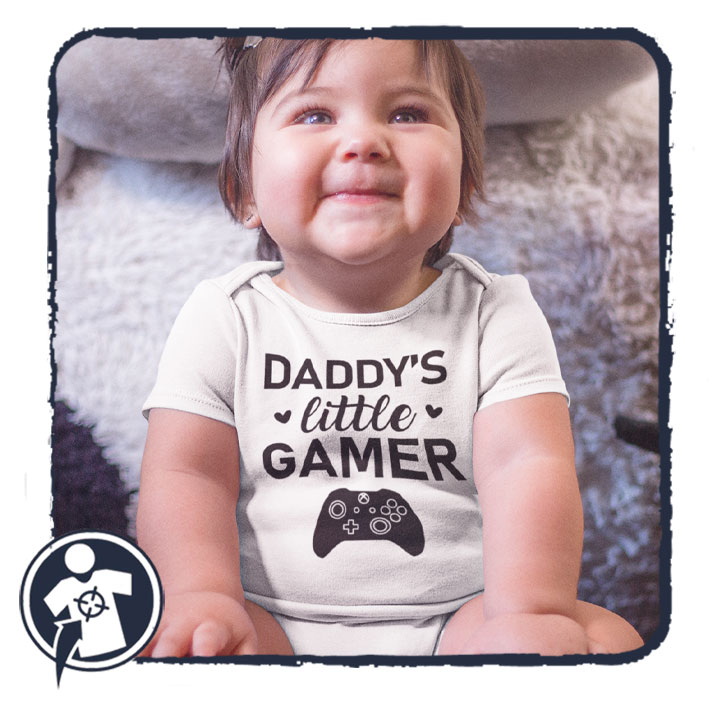 Daddy's Little Gamer - játékkonzolos feliratos body / gyerekpóló