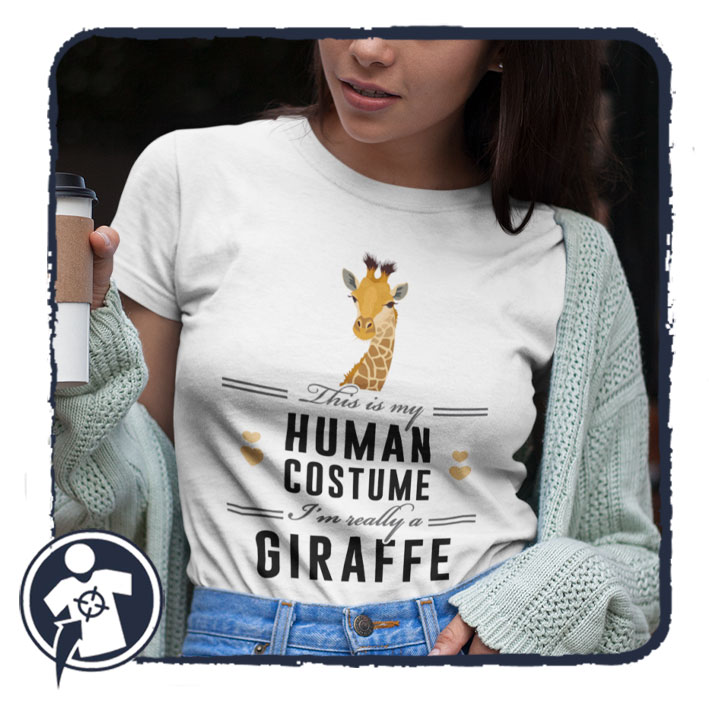 This is my human costume - Giraffe - feliratos női póló