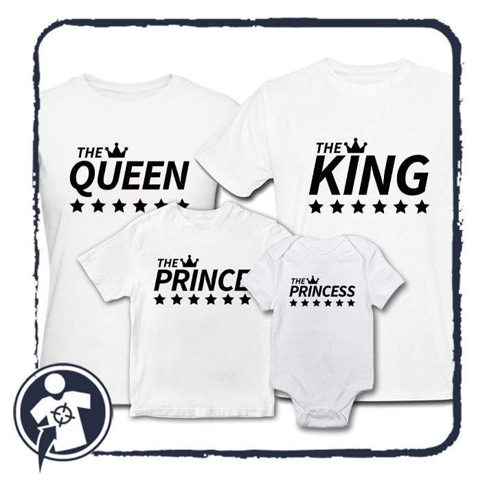 Uralkodói póló szett - King, Queen, Prince, Princess