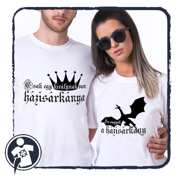 Király és házisárkány - vicces páros póló