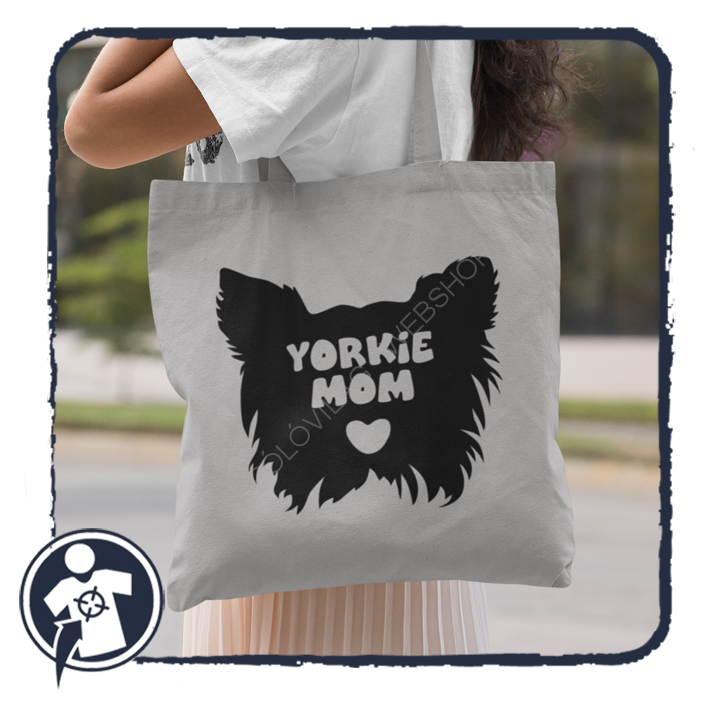 Yorkie Mom - feliratú kutyás vászonszatyor - yorkie gazdiknak